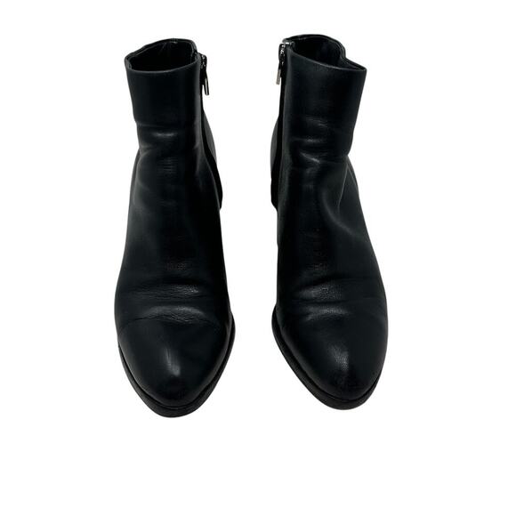 Alexander Wang Gabi Ankle Booties Leather Cut Out Heel Black Size 38.5 US 8.5 - Picture 4 of 12